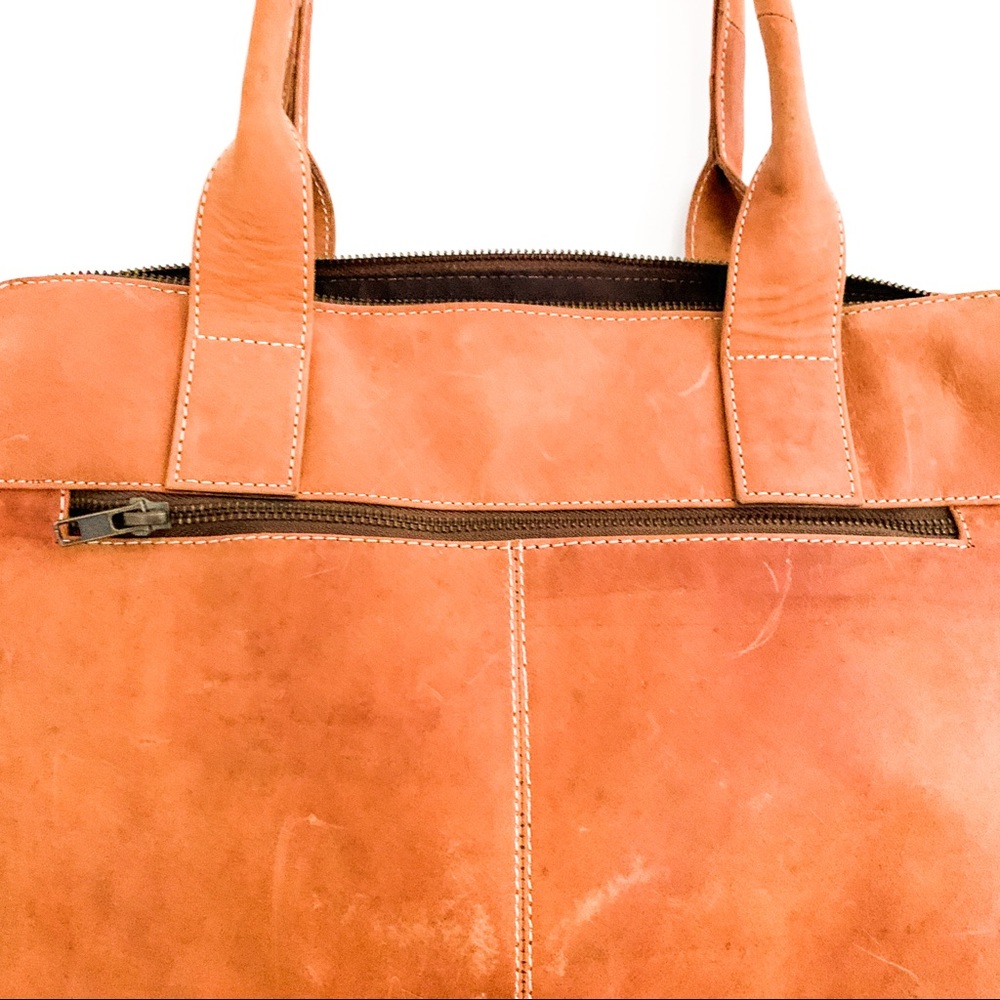 Vintage Inspired Leather Tote Bag - Picture 5 of 7